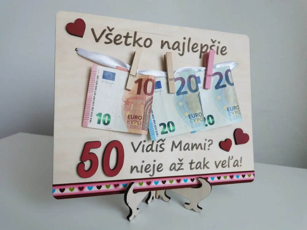Tabuľka na peniaze - červená