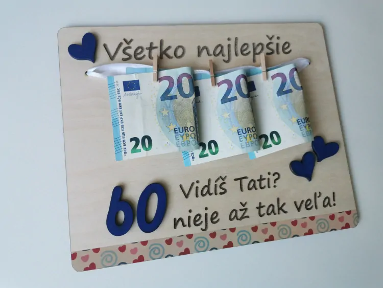 Tabuľka na peniaze - modrá
