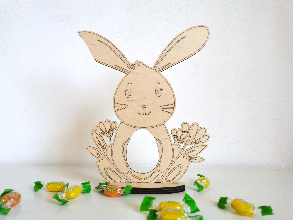 Veľký drevený zajačik na vajíčko (24 cm) 🐰🥚