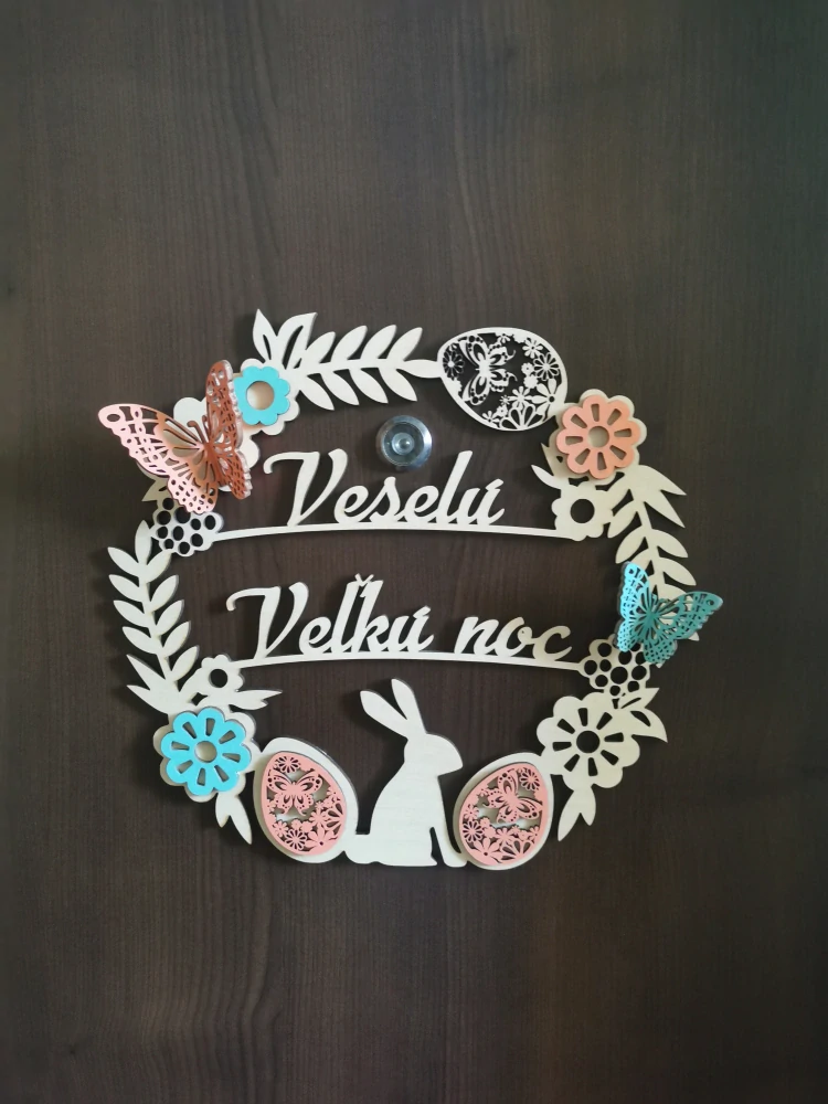Drevený veľkonočný veniec 🌸🐰🌿