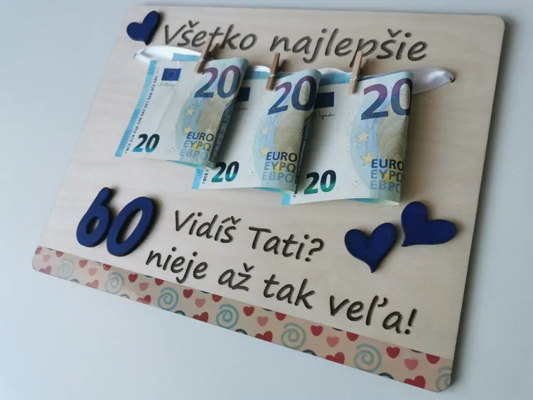 Tabuľka na peniaze - modrá