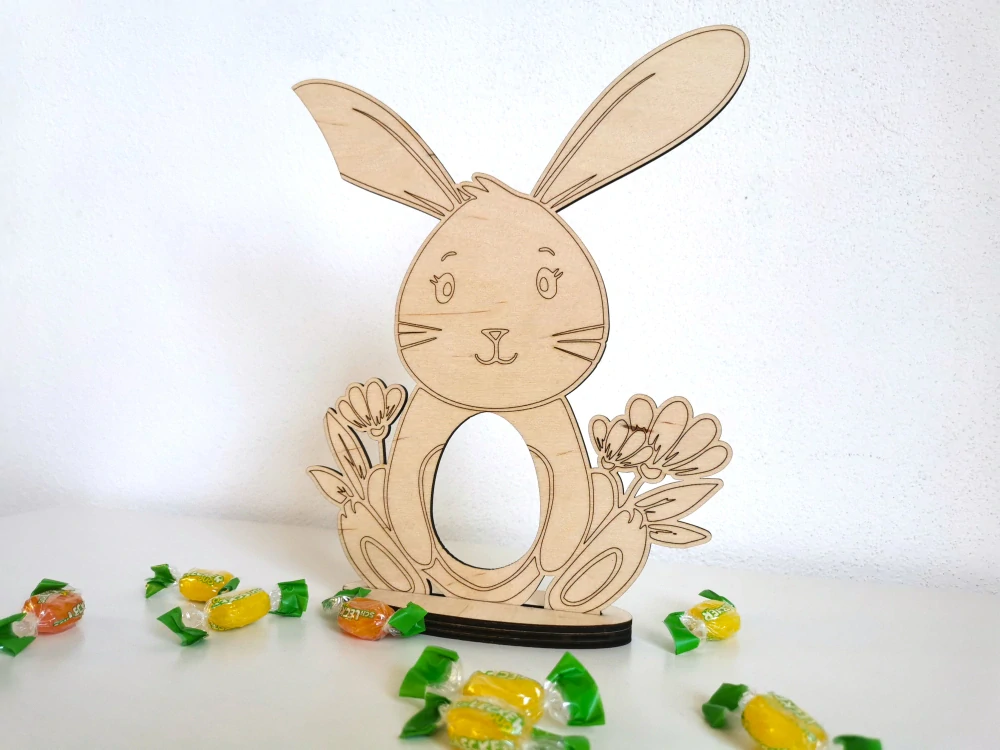 Veľký drevený zajačik na vajíčko (24 cm) 🐰🥚