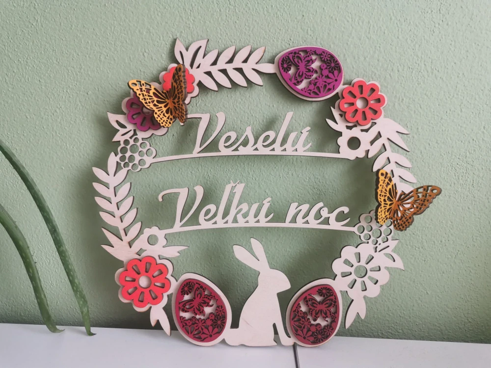 Drevený veľkonočný veniec 🌸🐰🌿