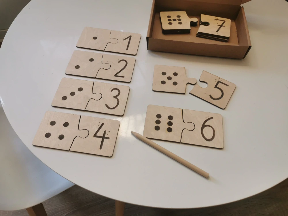 Drevené číslicové puzzle – grafomotorické tabuľky