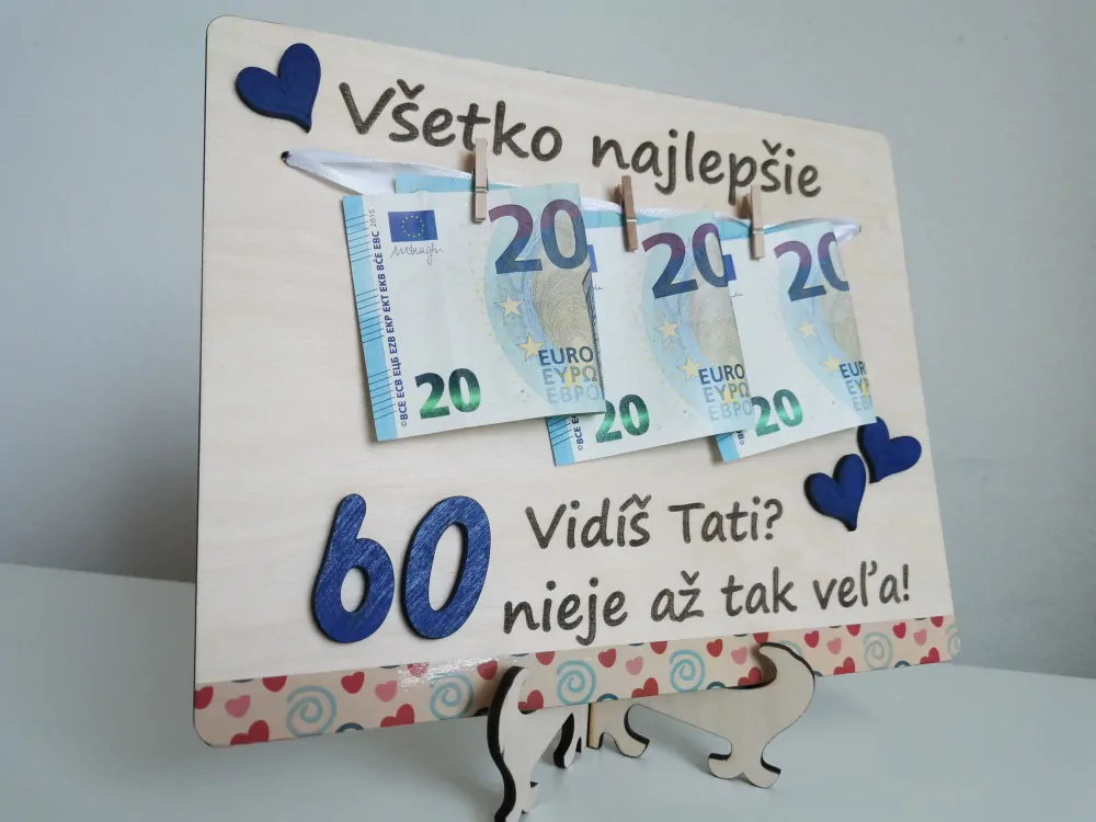 Tabuľka na peniaze - modrá