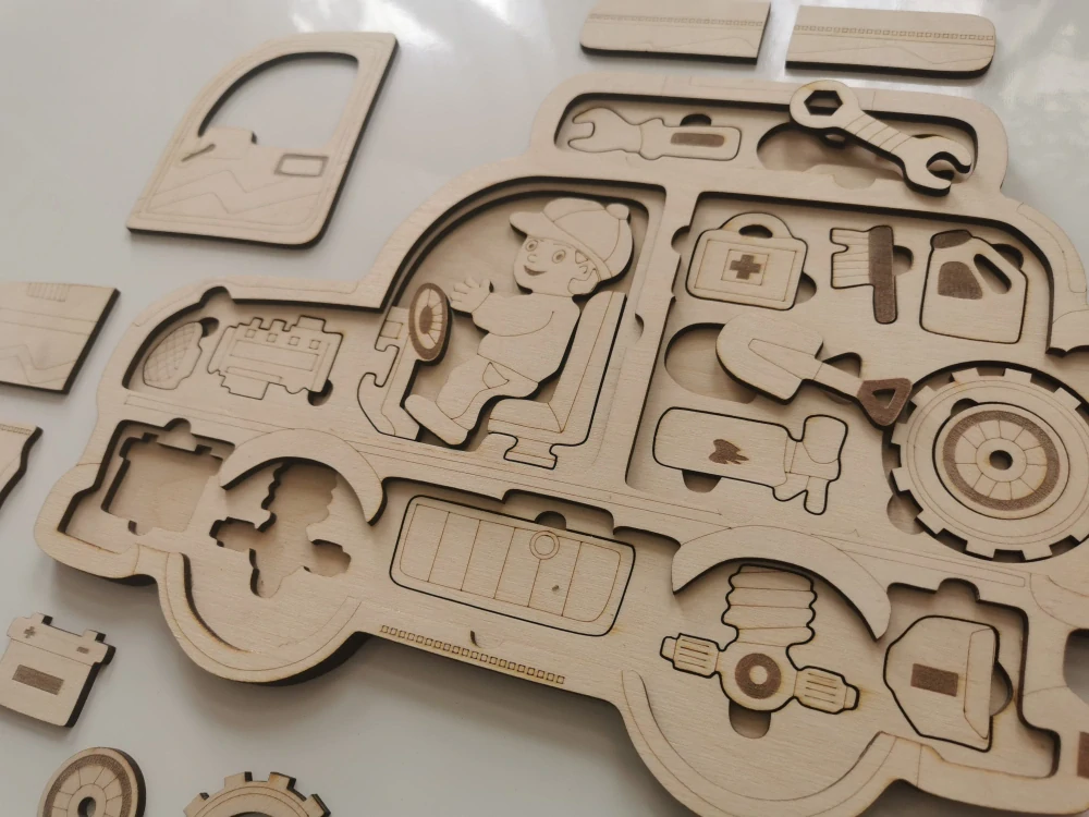 Vkladacie puzzle - autíčko