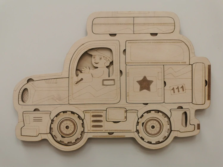 Vkladacie puzzle - autíčko