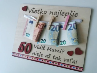 Tabuľka na peniaze - červená