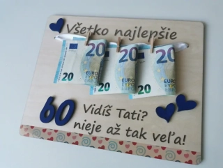 Tabuľka na peniaze - modrá