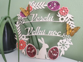 Drevený veľkonočný veniec 🌸🐰🌿