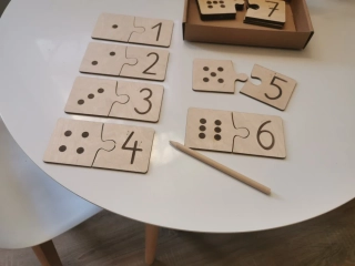 Drevené číslicové puzzle – grafomotorické tabuľky